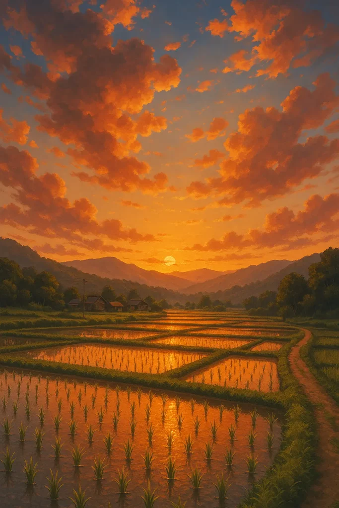 30 ChatGPT Prompts for Beautiful Anime Landscapes Peaceful Countryside Rice Paddies