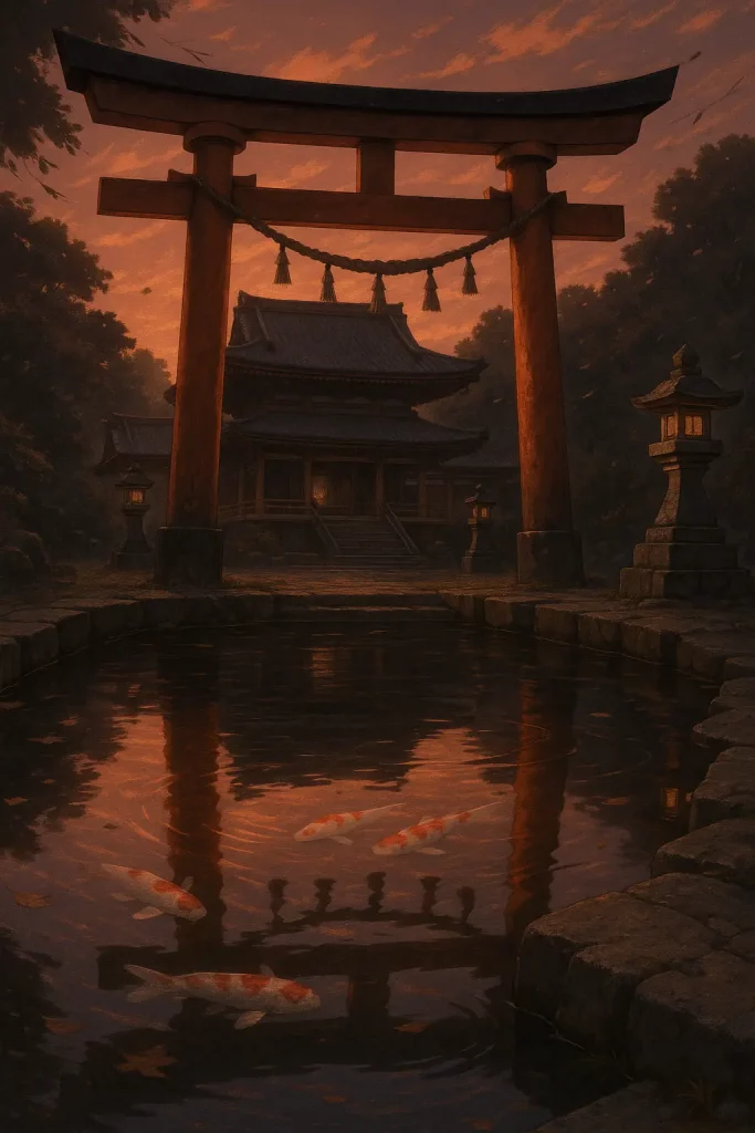 30 ChatGPT Prompts for Beautiful Anime Landscapes Temple and Koi Pond at Dusk