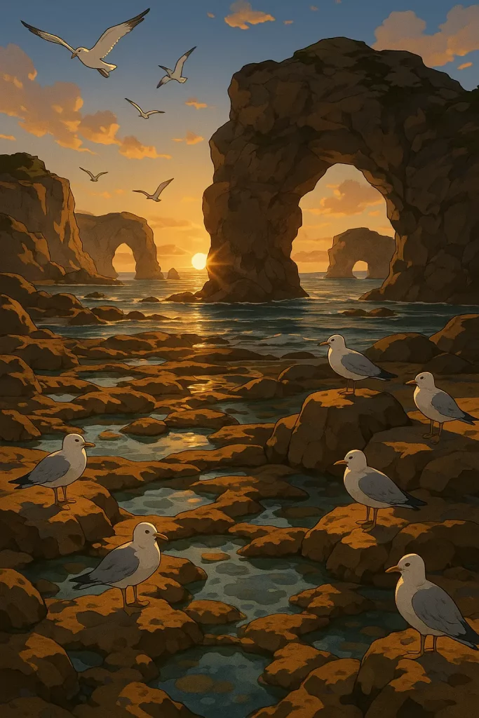 30 ChatGPT Prompts for Beautiful Anime Landscapes Rocky Coastal Sunset