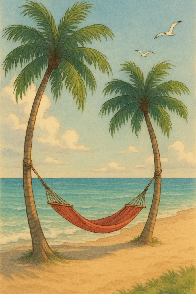 30 ChatGPT Prompts for Beautiful Anime Landscapes Palm Tree Beach Hammock