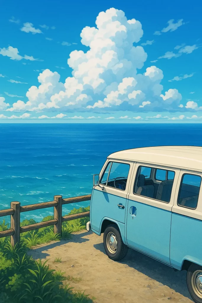 30 ChatGPT Prompts for Beautiful Anime Landscapes Roadtrip Ocean Lookout