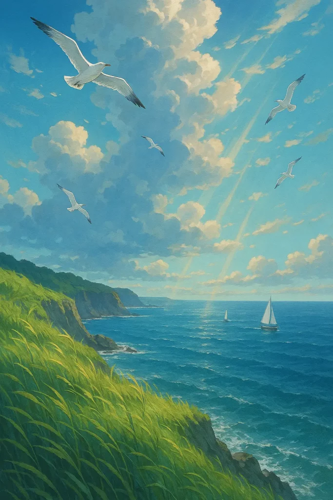 30 ChatGPT Prompts for Beautiful Anime Landscapes Windy Coastal Cliff