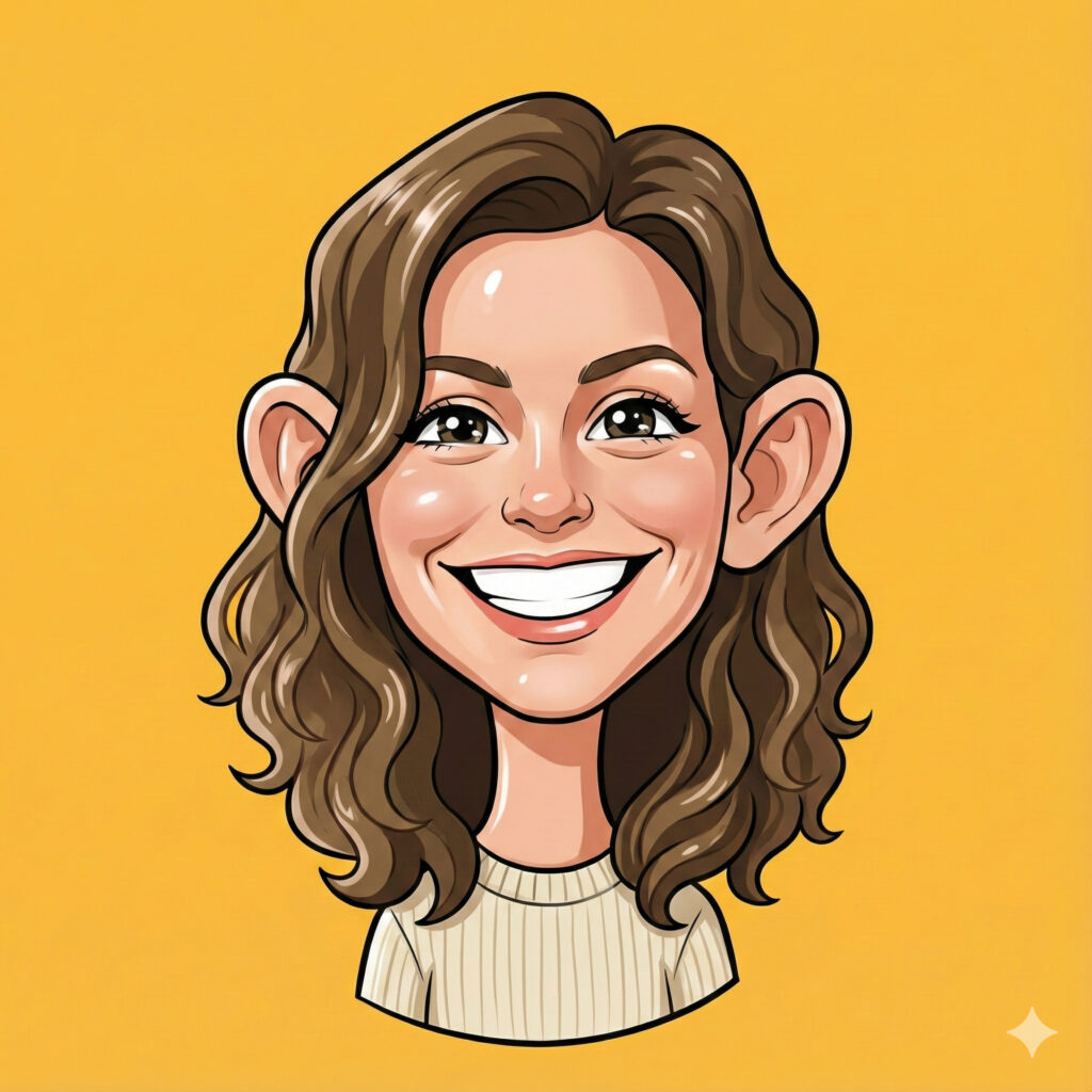 How to Turn Your Photo into a Caricature Using Gemini Create a high quality digital caricature based on the reference photo. Keep the facial identity accurate while exaggerating the head size, smile, eyes, and ears in a fun and expressive way. Use bold clean outlines, smooth shading, and glossy highlights. Maintain the real hairstyle, skin tone, beard details, and glasses if present in the reference. Give the character a bright energetic expression. Keep the neck slightly elongated and the shoulders simplified to match the stylized look. Use a flat bold background color similar to illustrated caricatures so the character stands out clearly. Use aspect ratio 1:1.