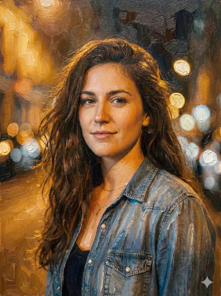 How to Turn Your Photo Into a Painting Using Gemini Create a portrait painted in thick oil textures with visible brush strokes. Use warm highlights, soft shadows, and a classic canvas surface. The face should stay detailed and natural with gentle color blending.How to Turn Your Photo Into a Painting Using Gemini
