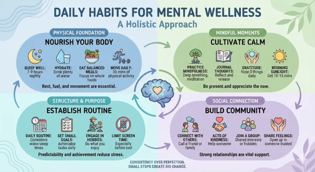 10 Use Cases of Gemini Nano Banana Pro You Should Know Create a beautiful infographic about daily habits that improve mental wellness. Gemini Nano Banana Pro You Should Know