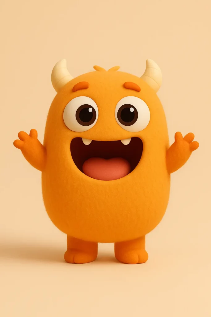 How to Create Cute Monsters Using ChatGPT Cheerful Orange Monster