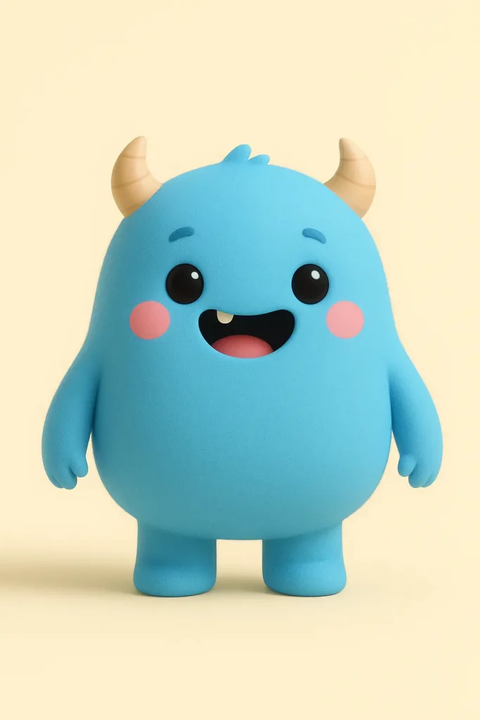 How to Create Cute Monsters Using ChatGPT Playful Blue Monster