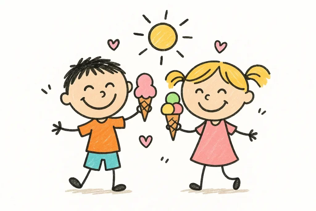 How to Create Cute Children Illustrations Using ChatGPT Ice Cream Treats