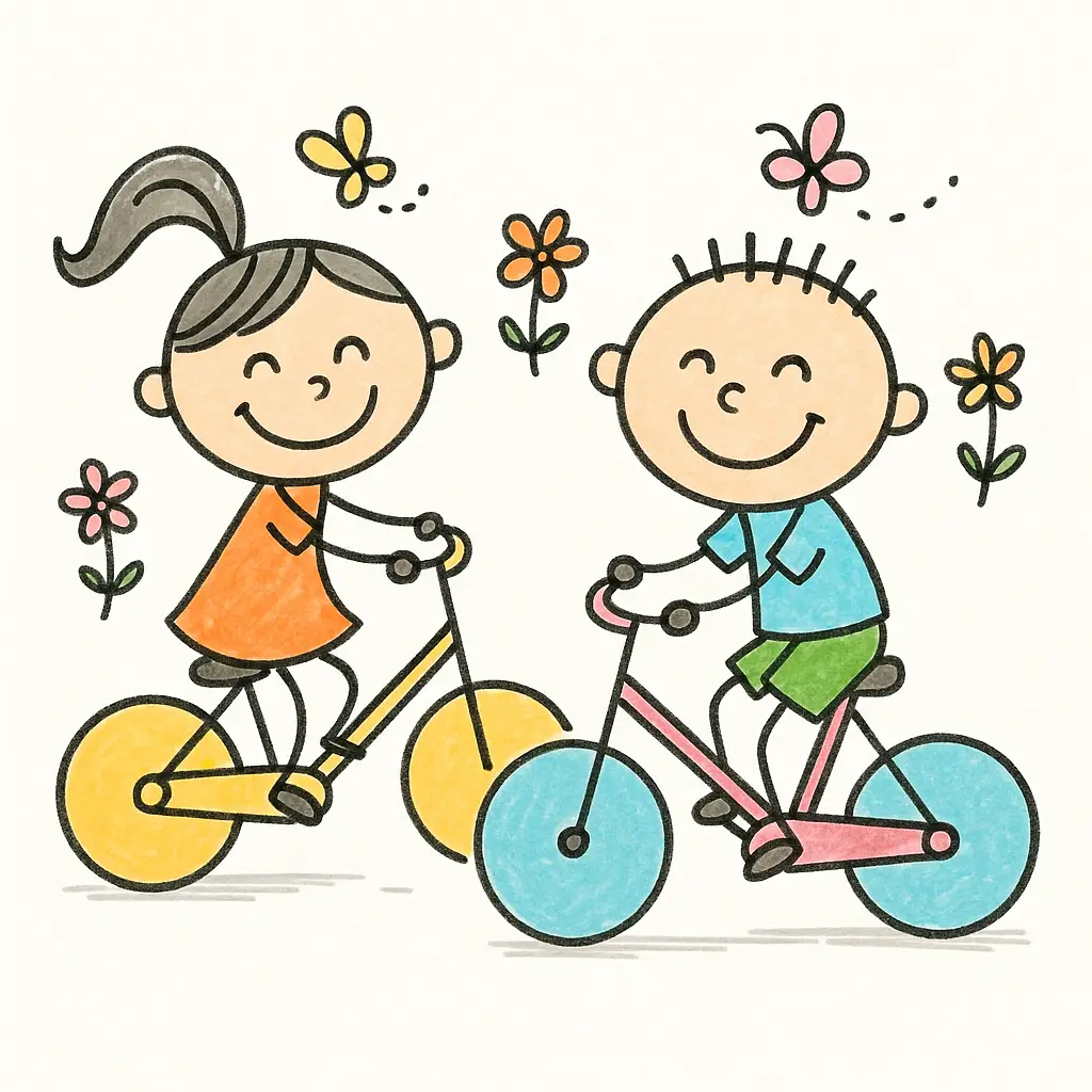 How to Create Cute Children Illustrations Using ChatGPT Bicycle Ride