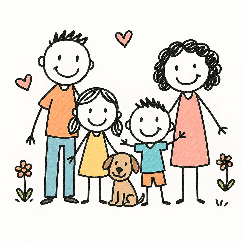 How to Create Cute Children Illustrations Using ChatGPT Happy Family