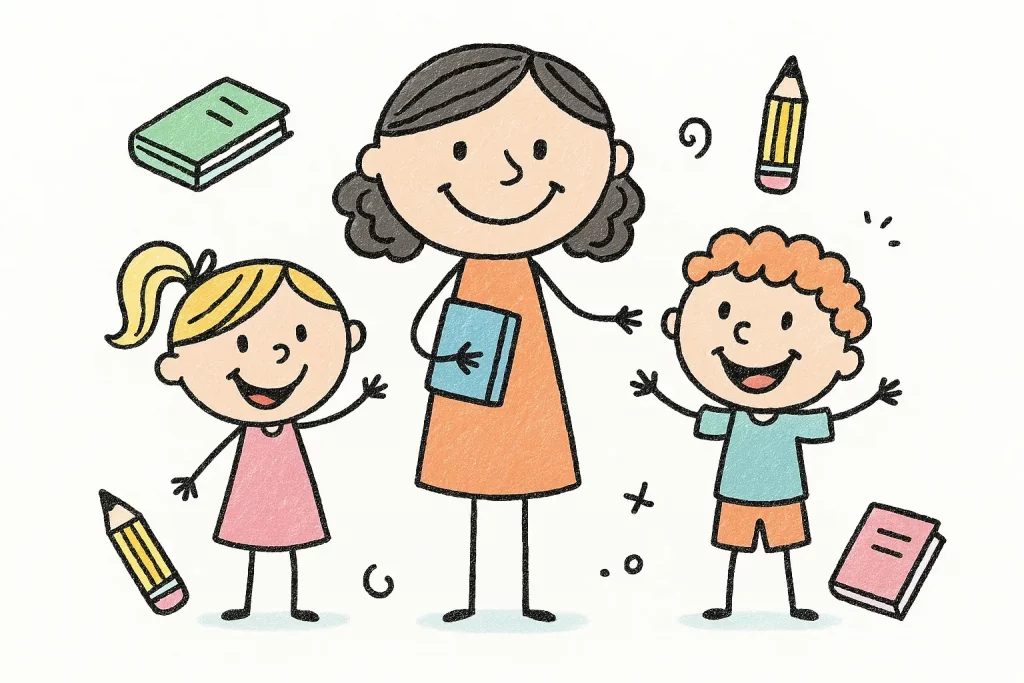 How to Create Cute Children Illustrations Using ChatGPT Teacher and Students