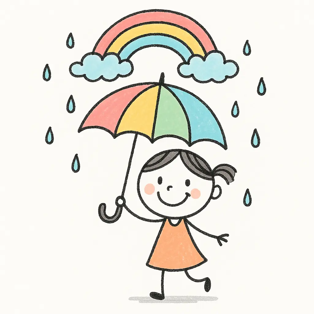 How to Create Cute Children Illustrations Using ChatGPT Rainy Day Girl