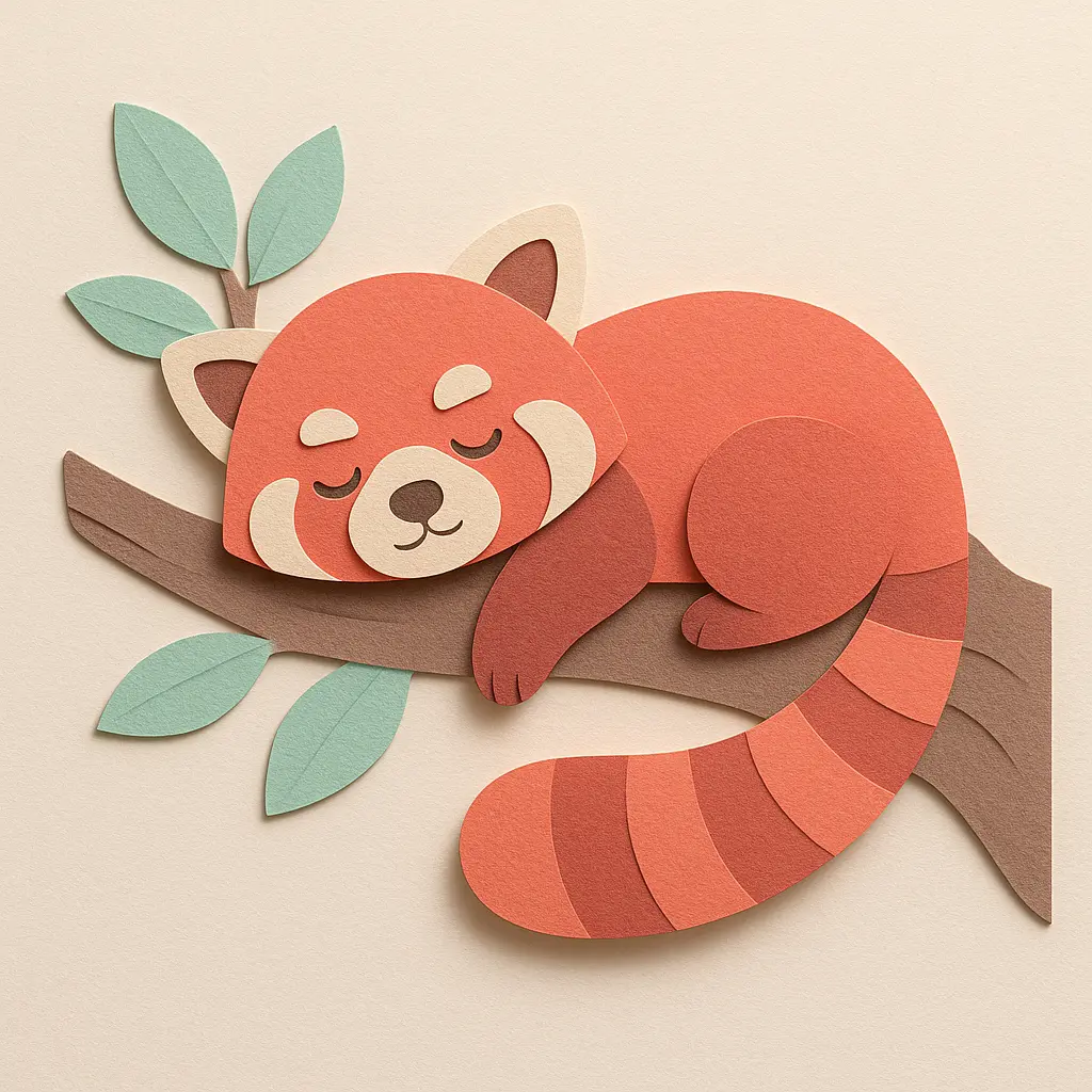 How to Create Paper Craft Illustrations Using ChatGPT Sleepy Red Panda