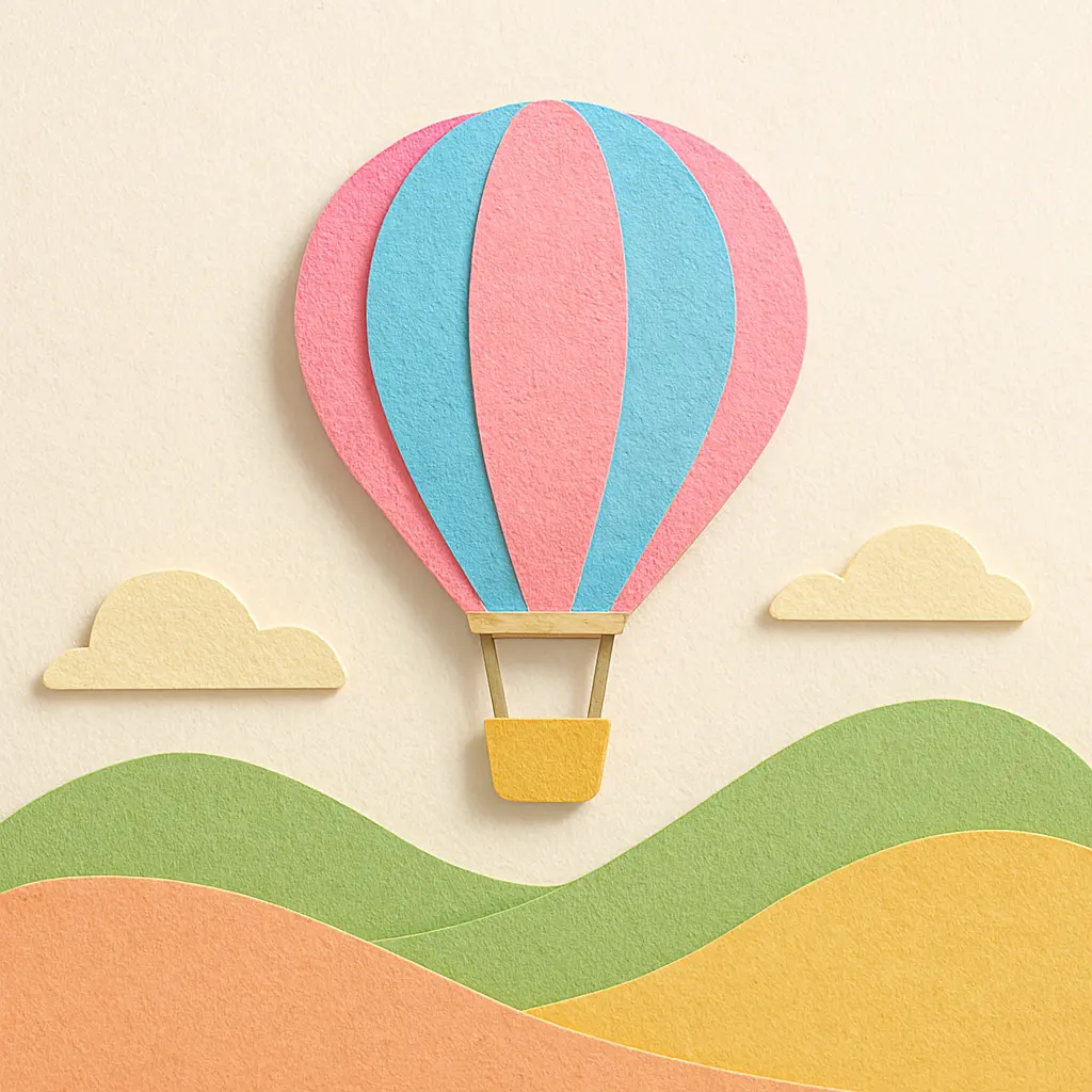 How to Create Paper Craft Illustrations Using ChatGPT Hot Air Balloon
