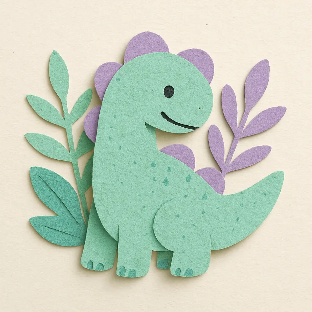 How to Create Paper Craft Illustrations Using ChatGPT Friendly Dinosaur