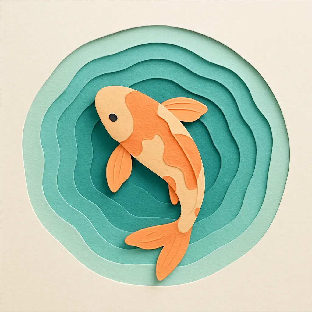 How to Create Paper Craft Illustrations Using ChatGPT Koi Fish Swimming