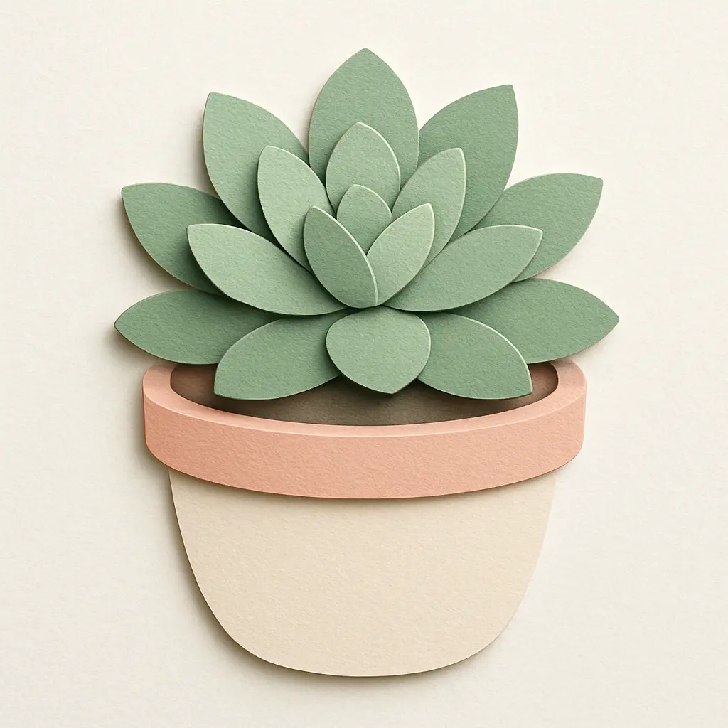How to Create Paper Craft Illustrations Using ChatGPT Succulent in Ceramic Pot
