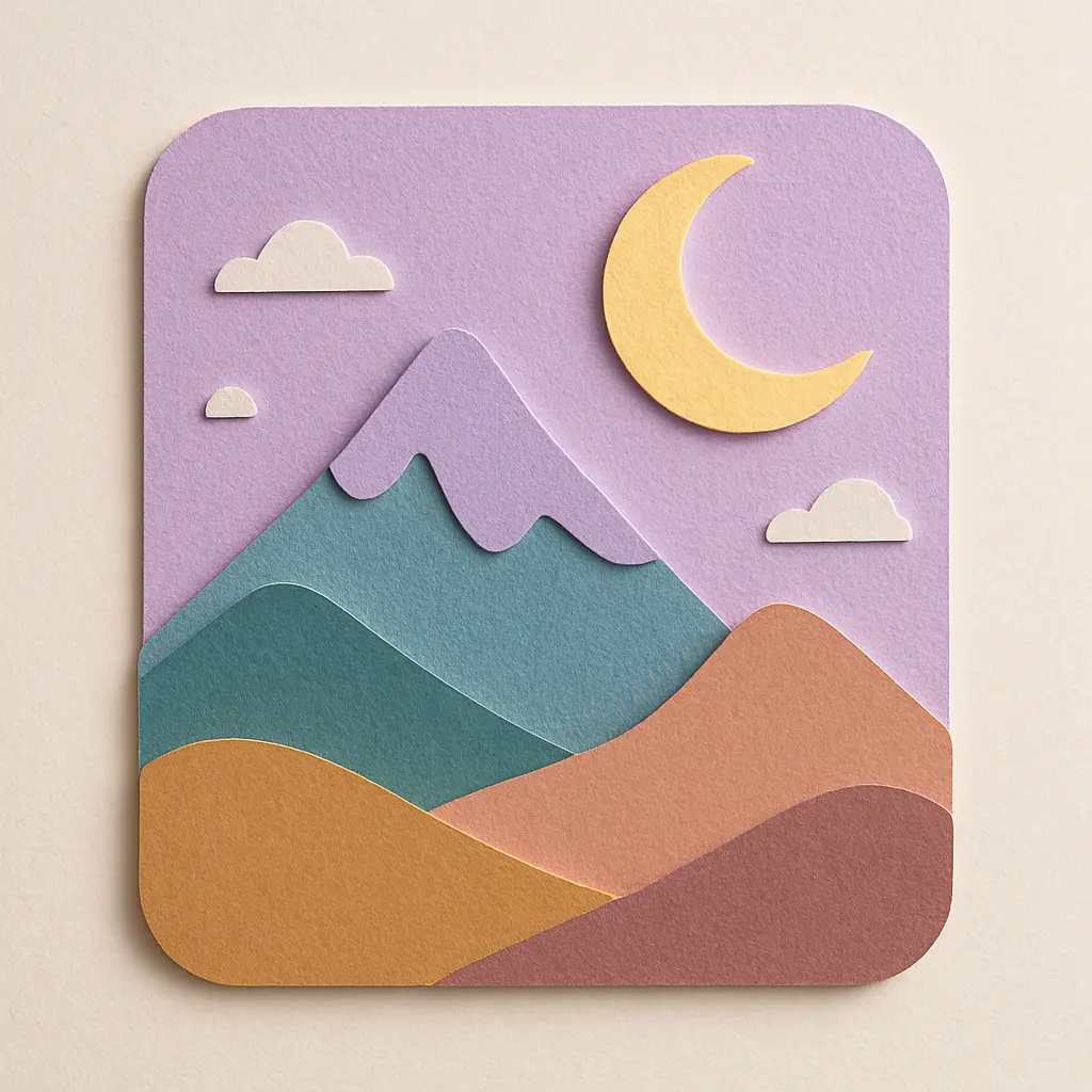 How to Create Paper Craft Illustrations Using ChatGPT Mountain Landscape with Moon