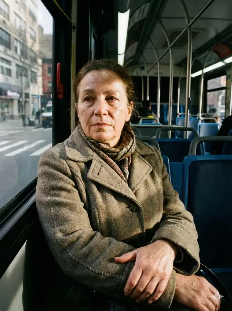15 Gemini Nano Banana Pro Prompts for Hyper Realistic Photos Middle-Aged Woman on Public Bus
