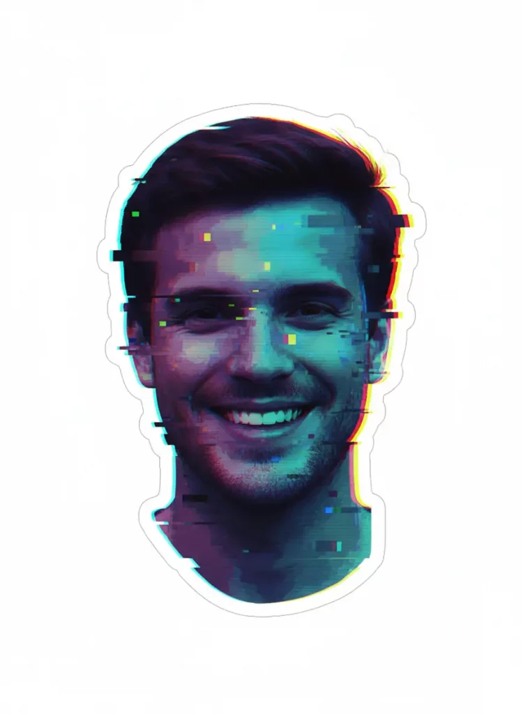 How to Turn Your Photo into Stickers Using Gemini Cyberpunk Glitch Effect Style