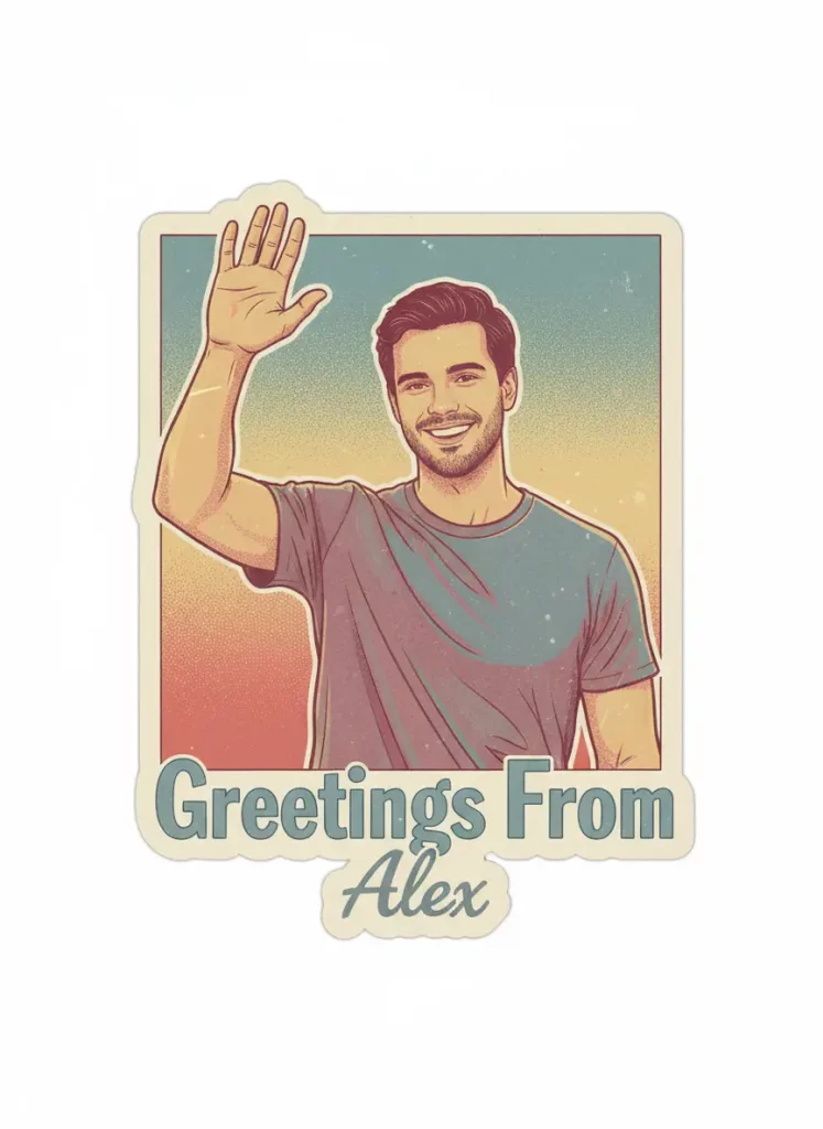 How to Turn Your Photo into Stickers Using Gemini Vintage Postcard Style