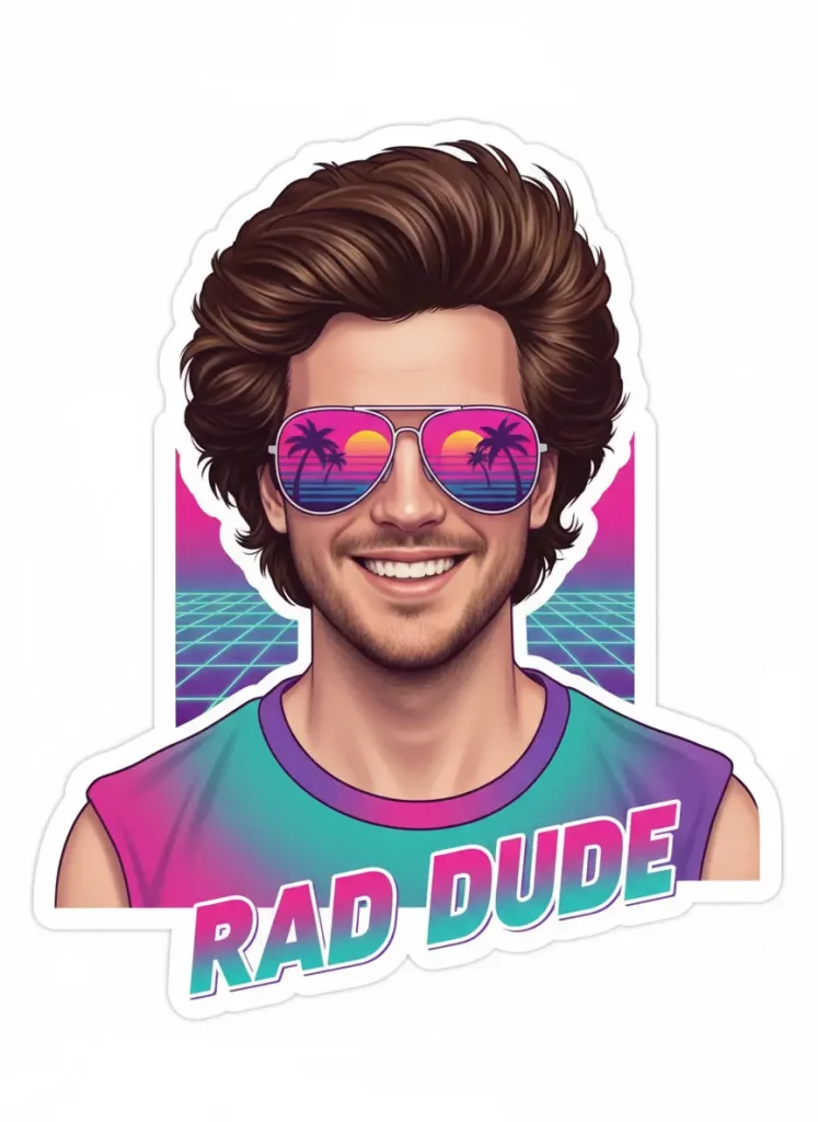 How to Turn Your Photo into Stickers Using Gemini Retro 80s Airbrush Style