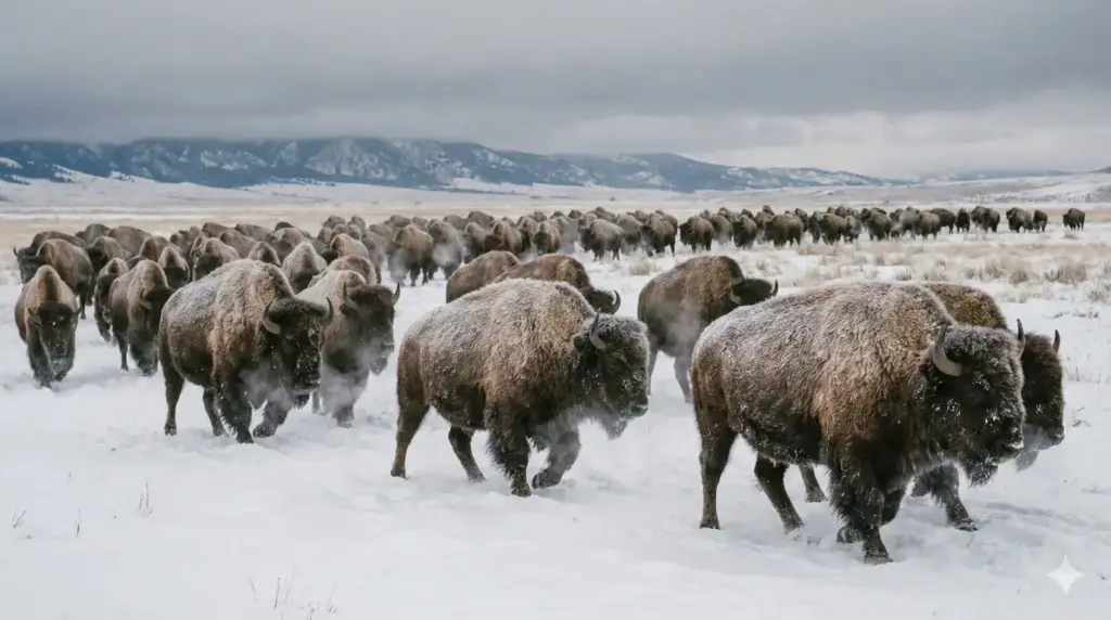 21 Gemini Nano Banana Pro Prompts for Stunning Wildlife Photos Herd of Bison in Snow