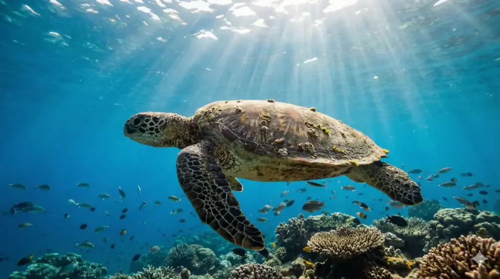 21 Gemini Nano Banana Pro Prompts for Stunning Wildlife Photos Sea Turtle Underwater