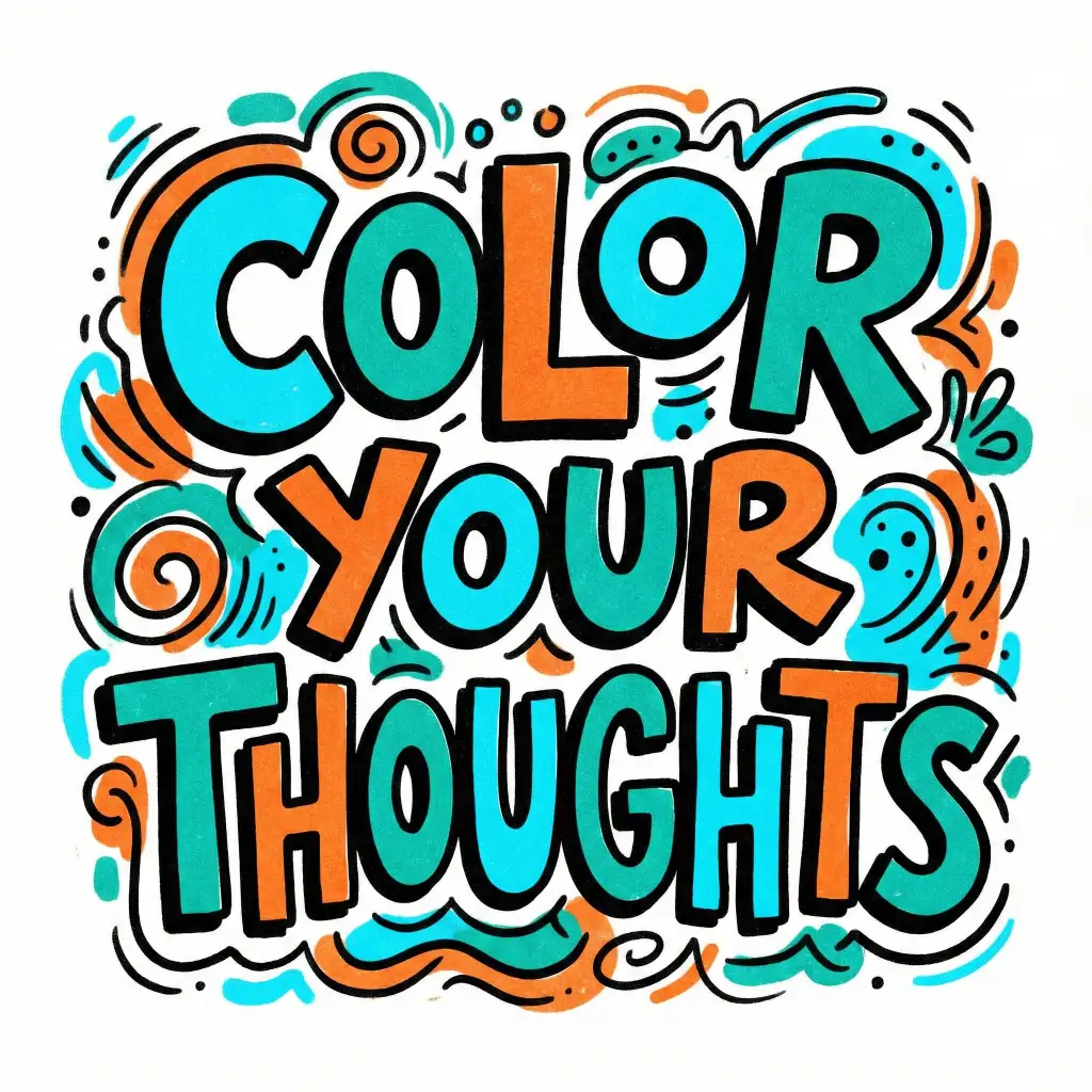 15 Gemini Nano Prompts for Colorful Lettering Art COLOR YOUR THOUGHTS (Hand-Drawn Expressive)