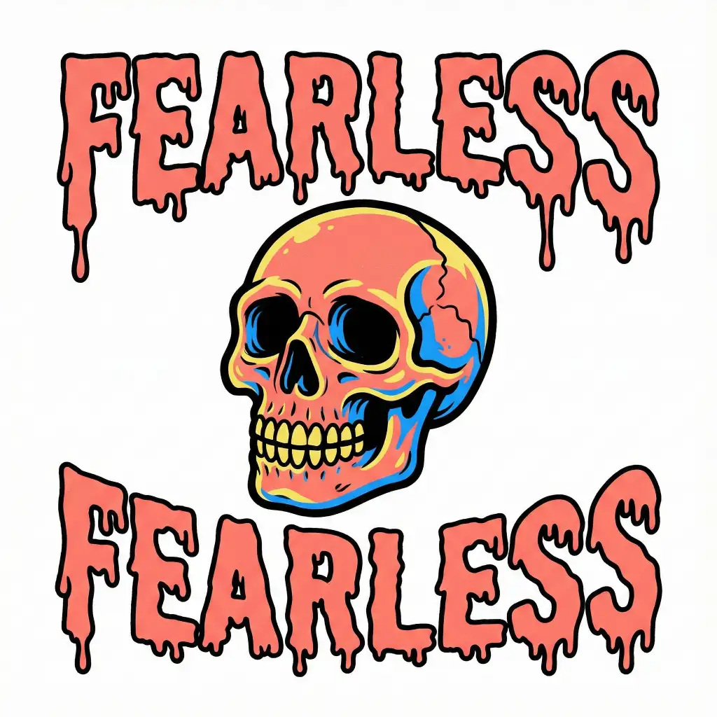 15 Gemini Nano Prompts for Colorful Lettering Art FEARLESS (Punk-Metal Aesthetic)