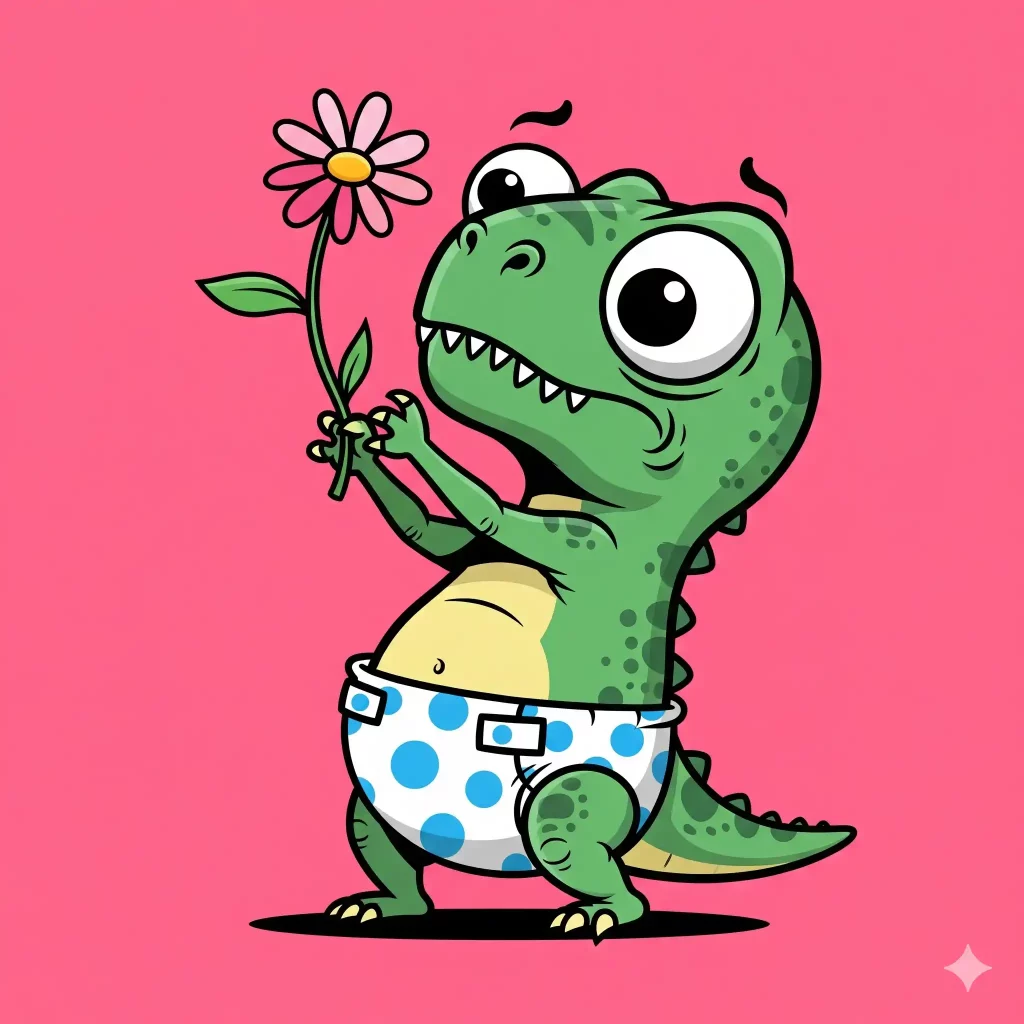 How to Create Quirky Cartoon Characters Using Gemini Tiny T-Rex Flower Picker