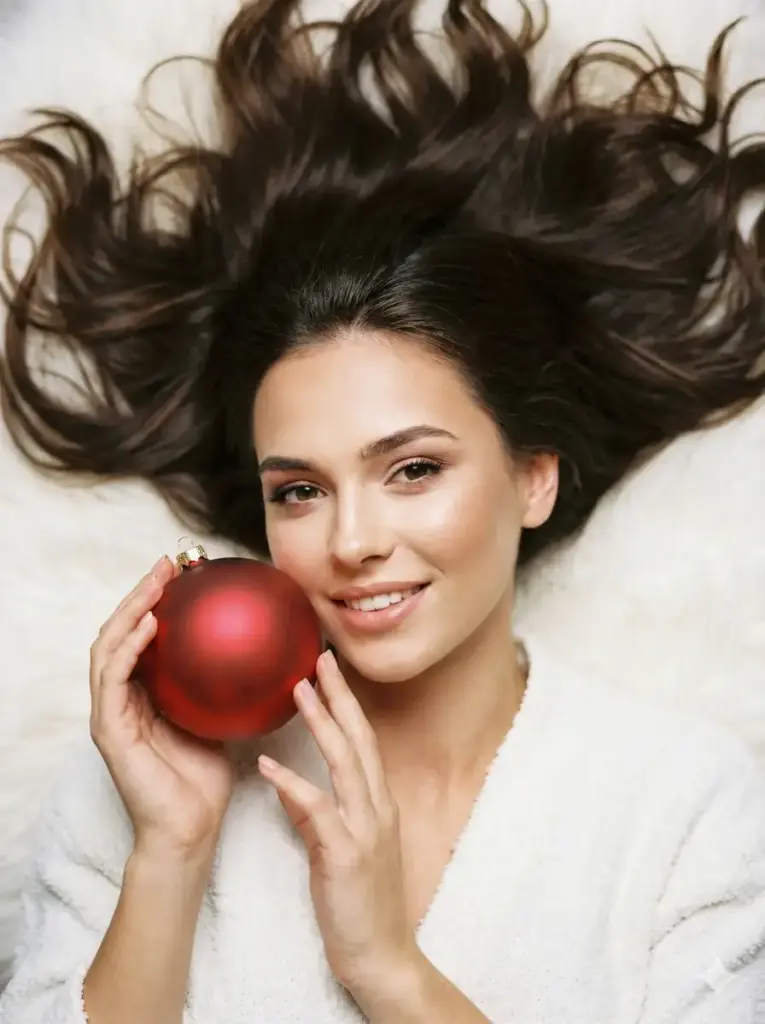 Beauty Portrait with Red Ornament