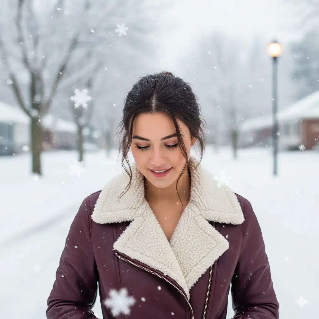 21 Gemini Prompts for Stunning Winter Photos Sherpa Jacket Candid