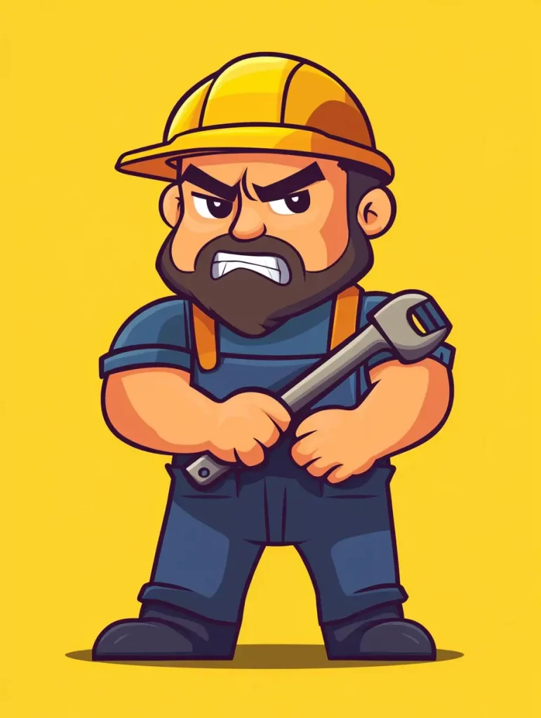 22 Midjourney Prompts for Angry Cartoon Characters Angry Construction Worker