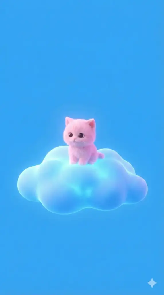 Kitten on Blue Cloud